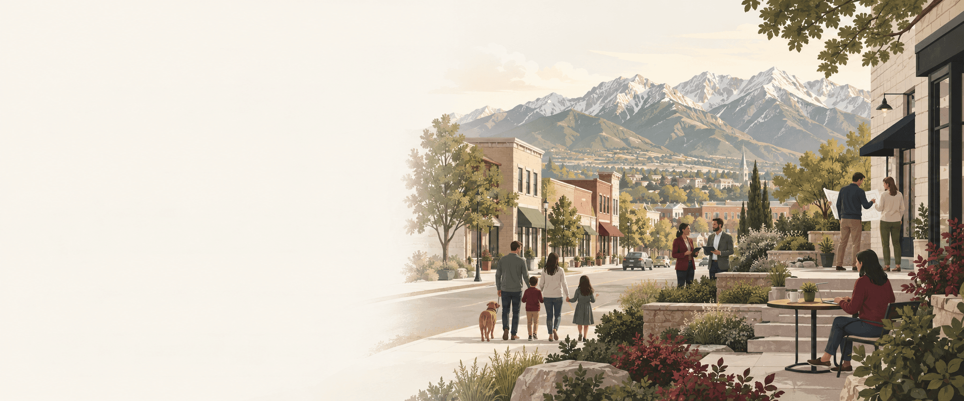 Illustration of Utah community life and practical solutions from the original website